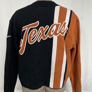 Texas Longhorns 1883 NCAA Football Black Orange Cardigan Sweater Women's MEDIUM